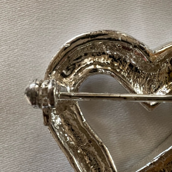 Double heart brooch - Picture 7 of 7